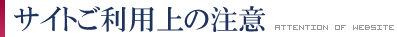 サイトのご利用上の注意