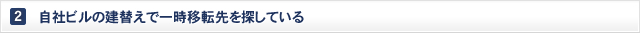 自社ビルの建替えで一次移転先を探している