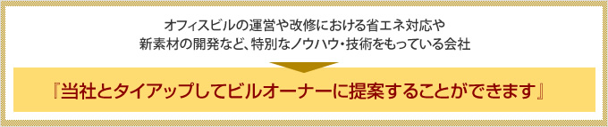 『当社とタイアップしてビルオーナーに提案することができます』